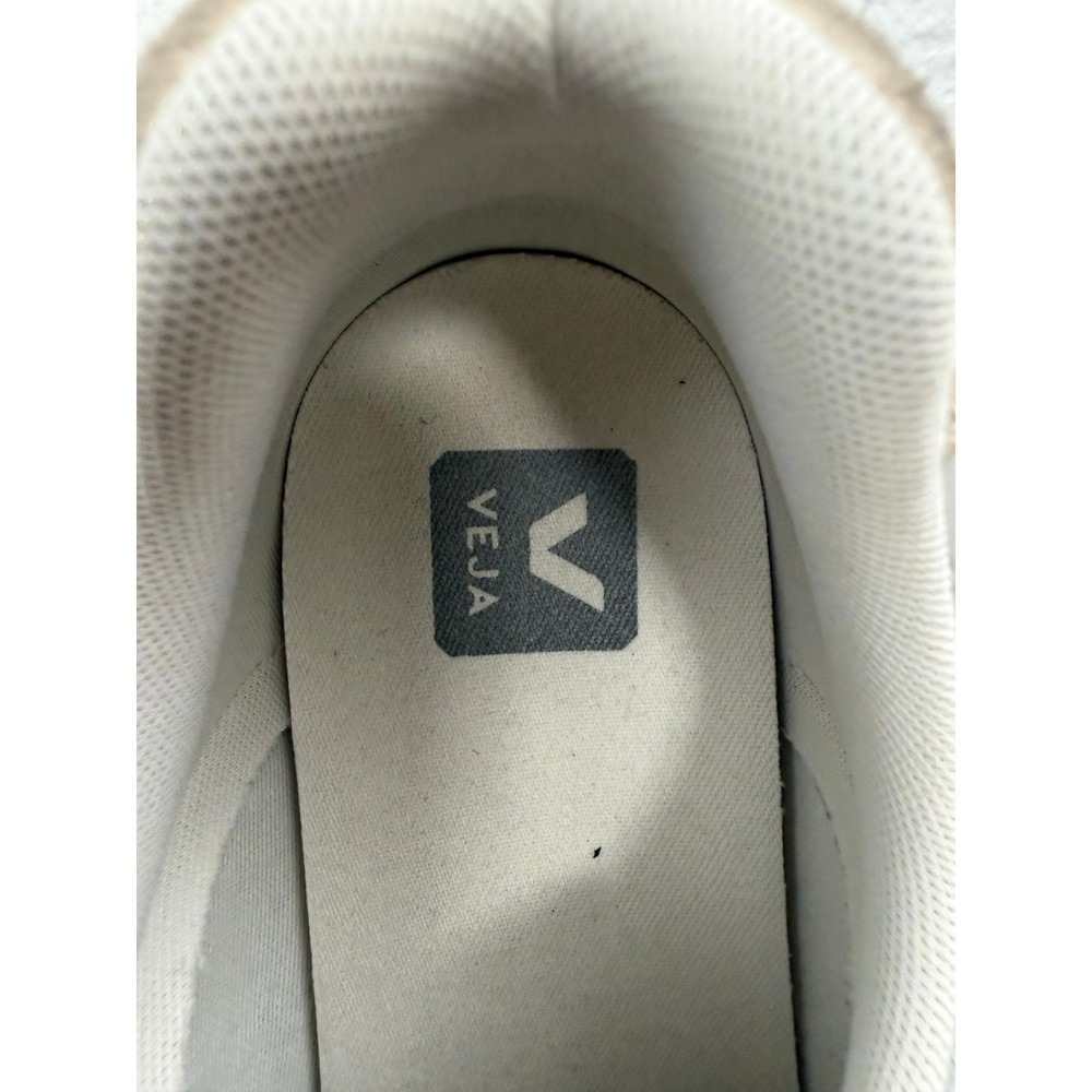 Veja Esplar White Leather Sneakers Beige Suede Low Top Lace Up Women's 8 - Picture 6 of 7